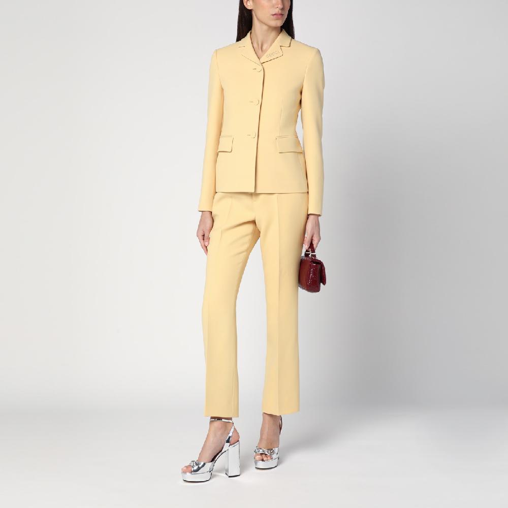 GUCCI Pantalone color crema in crêpe di lana Saldi