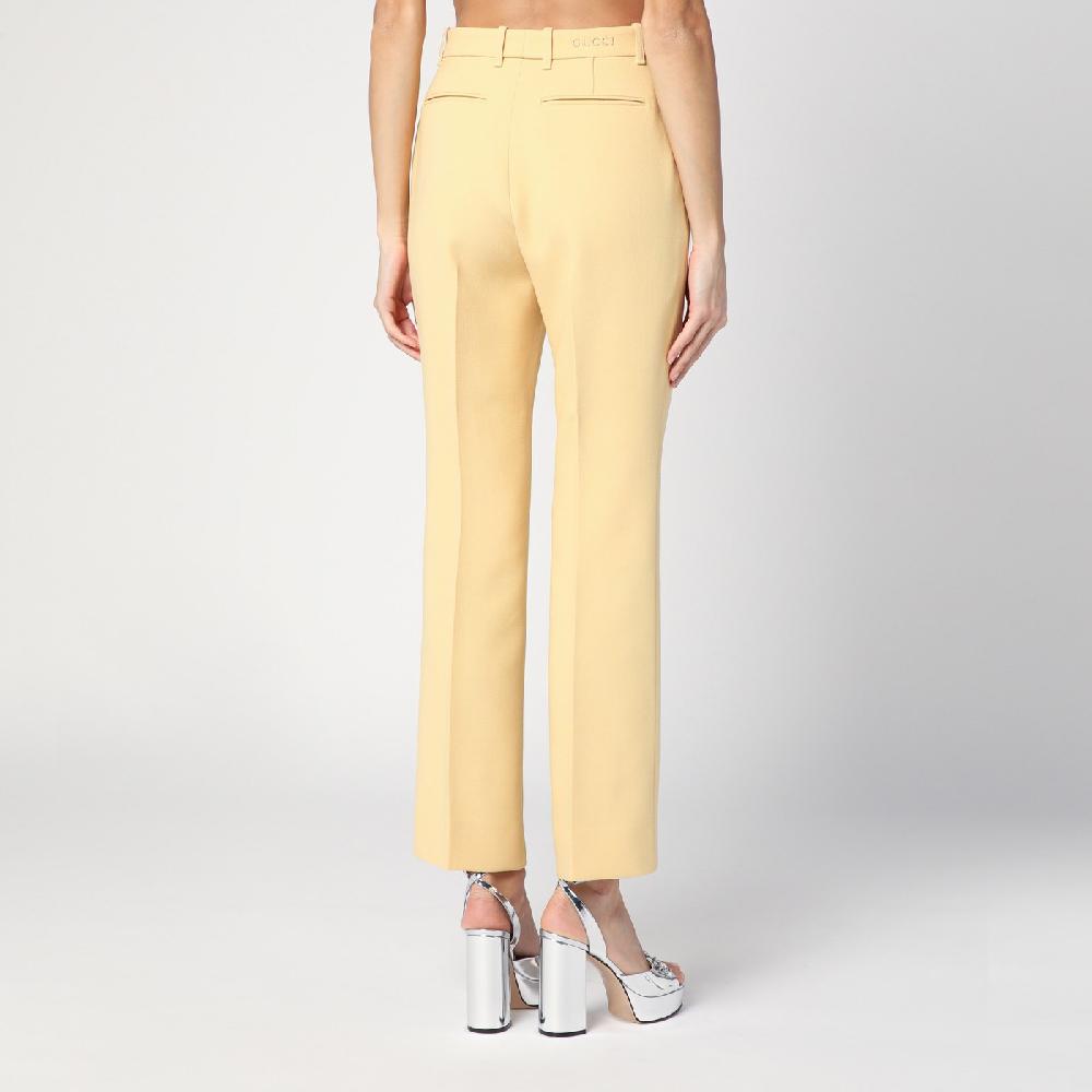 GUCCI Pantalone color crema in crêpe di lana Saldi