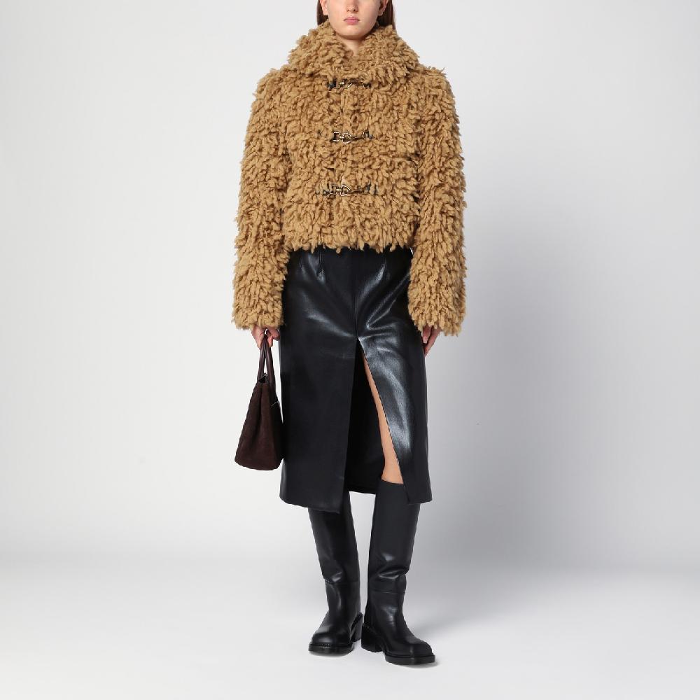 Burberry Giacca corta beige in misto lana Vendita Calda