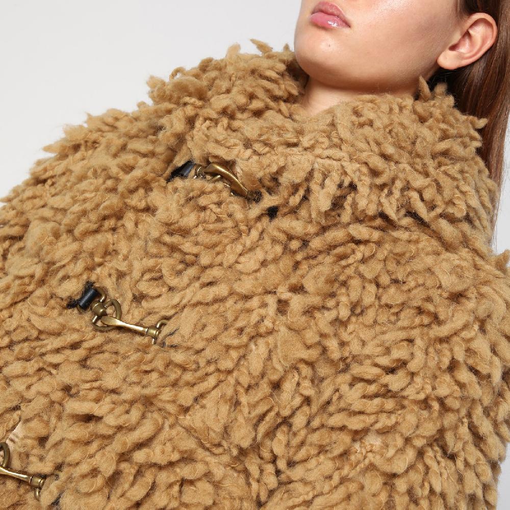 Burberry Giacca corta beige in misto lana Vendita Calda