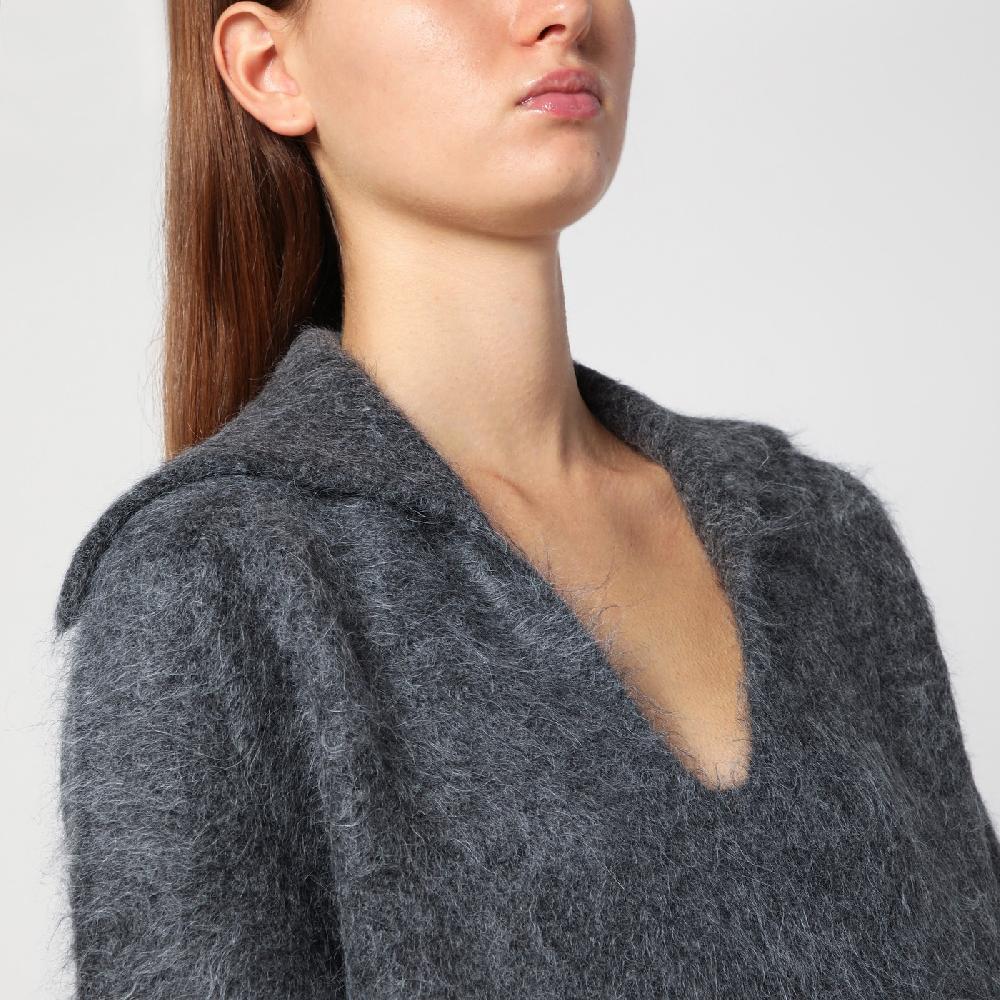 Loulou Studio Maglione grigio in misto alpaca Vendita Economica