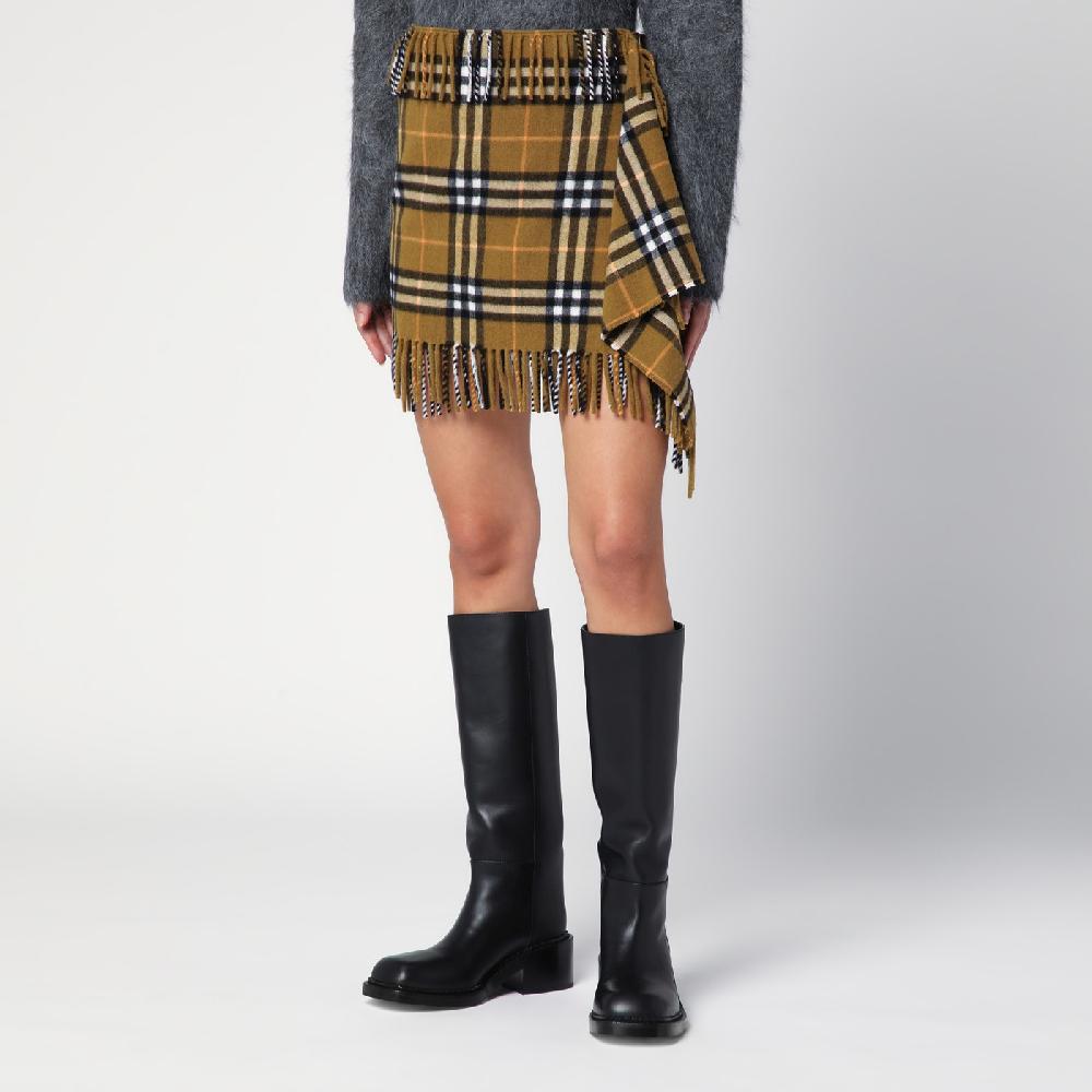 Burberry Gonna stile sciarpa in lana e cashmere motivo Check Saldi Di Fabbrica