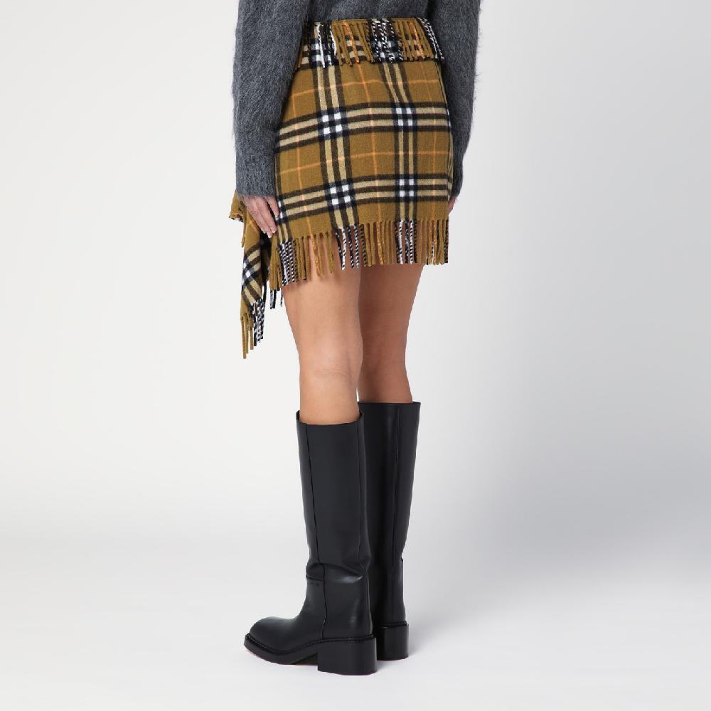 Burberry Gonna stile sciarpa in lana e cashmere motivo Check Saldi Di Fabbrica