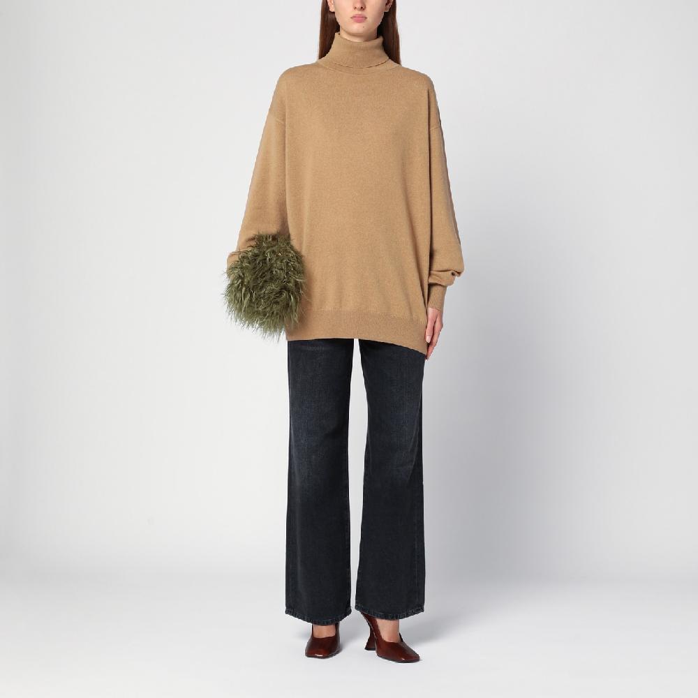 Dries Van Noten Maglione dolcevita beige in cashmere I Più Venduti