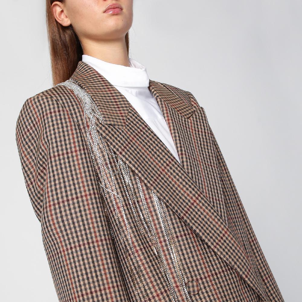 Dries Van Noten Giacca doppiopetto con motivo vichy in lana Vendite Flash
