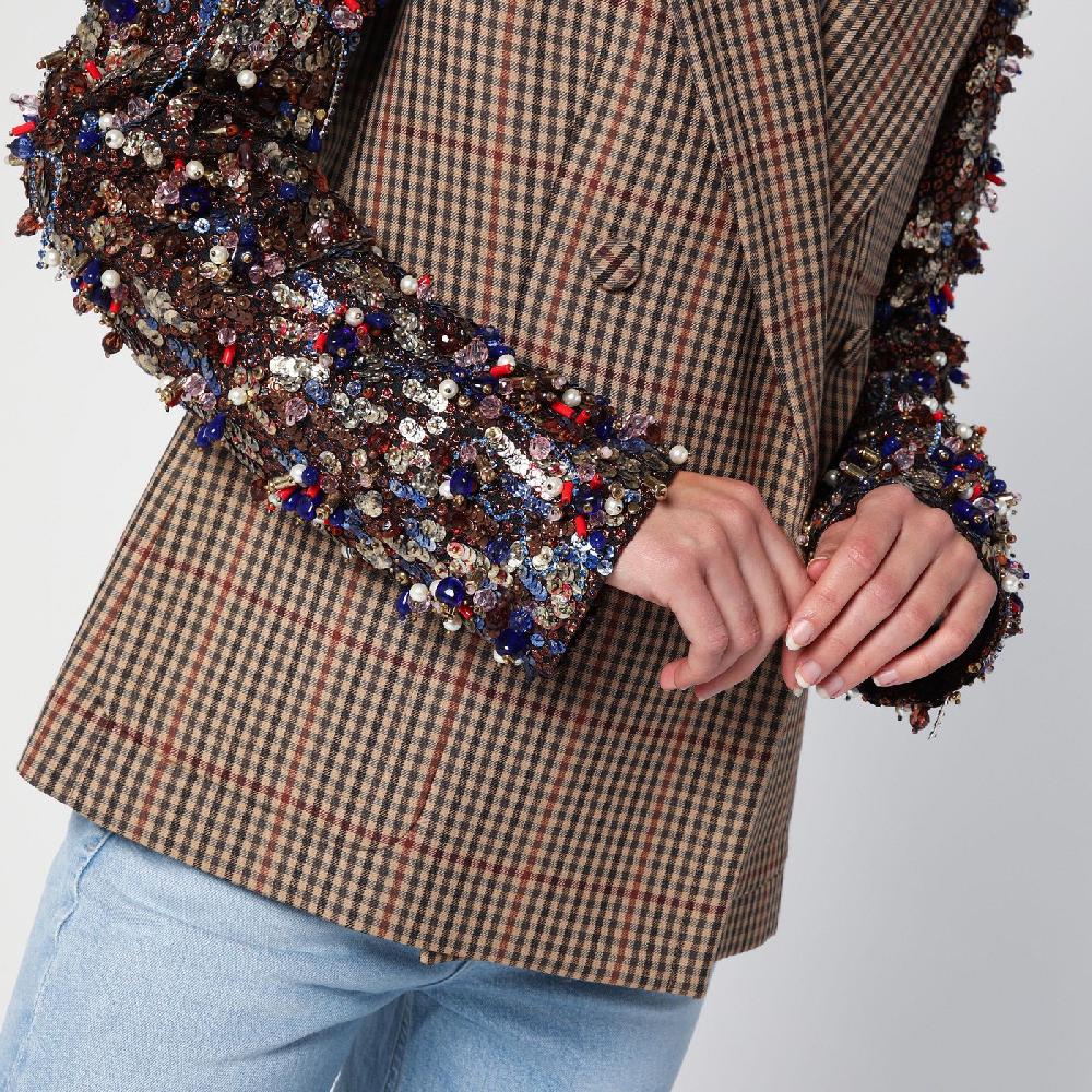 Dries Van Noten Giacca doppiopetto con motivo vichy e paillette Negozio