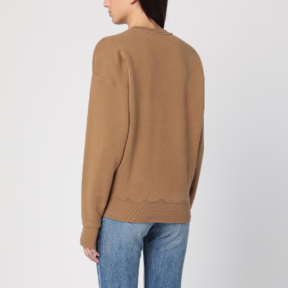 Saint Laurent Felpa color caramello in cotone felpato Italy