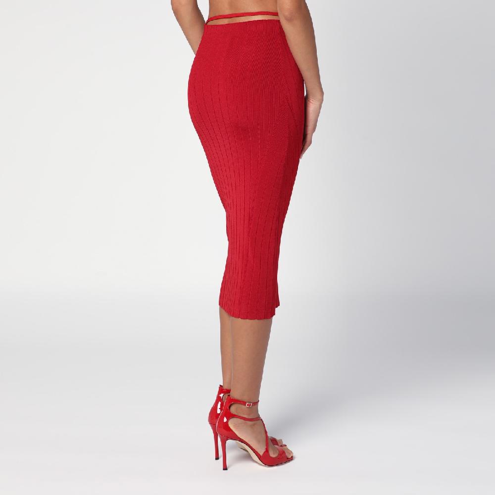 JACQUEMUS Gonna midi Pralù rossa Promozione