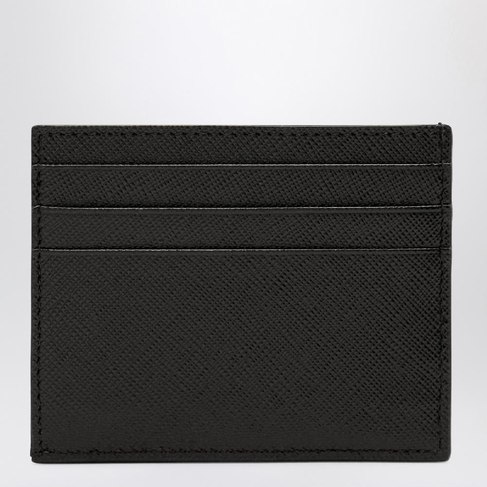 Prada Portacarte di credito nero in pelle Saffiano Affare Del Giorno