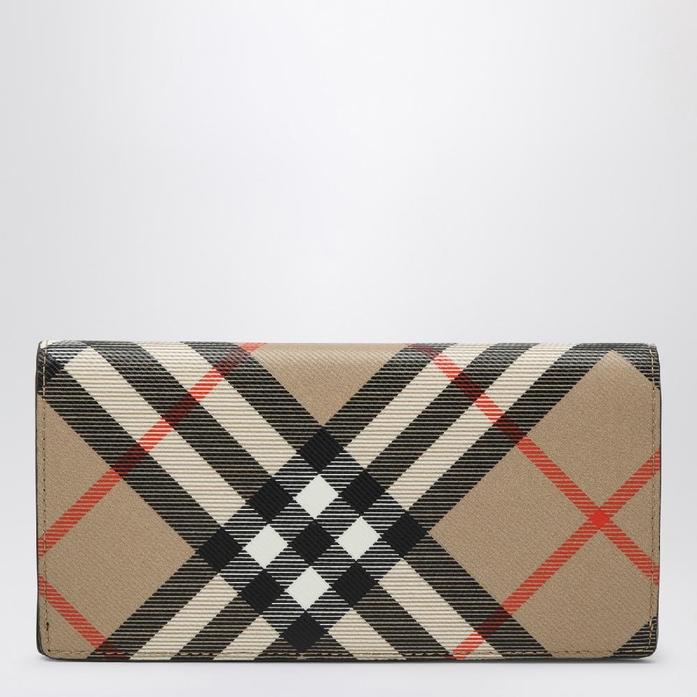 Burberry Portafoglio continental grande in Check beige Offerta