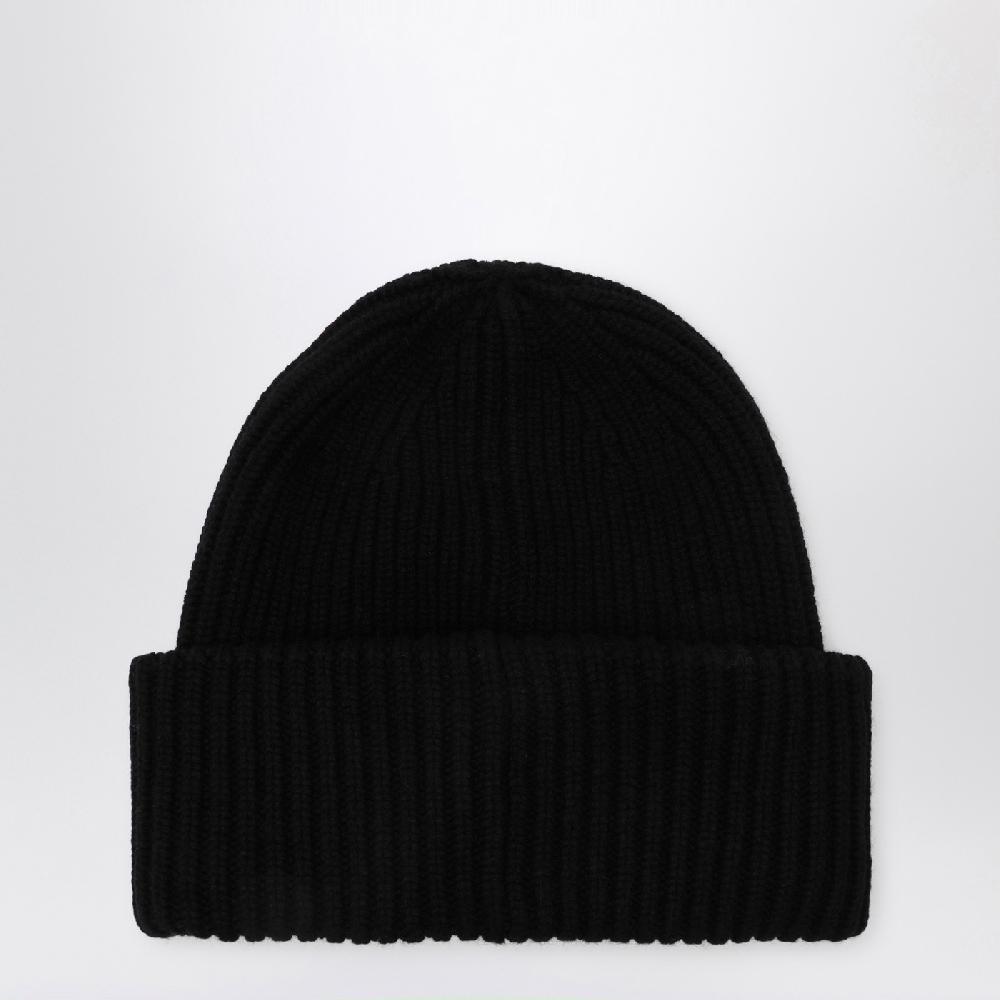 Moncler Cuffia nera in lana e cashmere Vendita Economica
