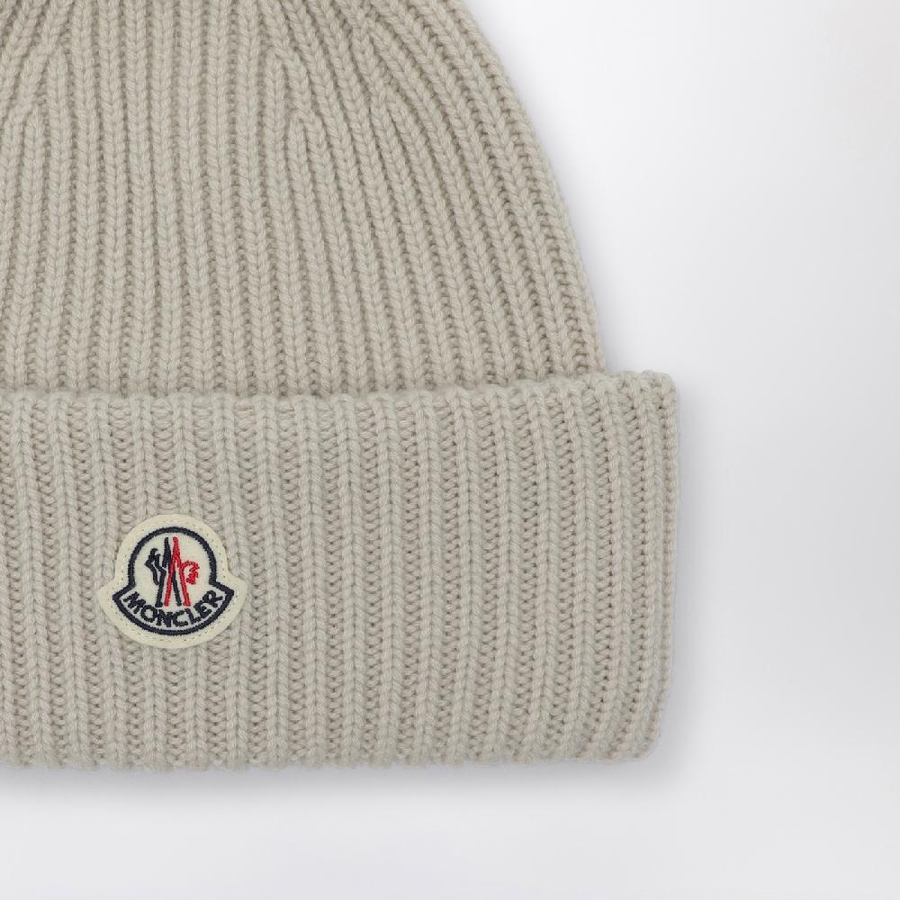 Moncler Cuffia beige in lana e cashmere I Più Venduti