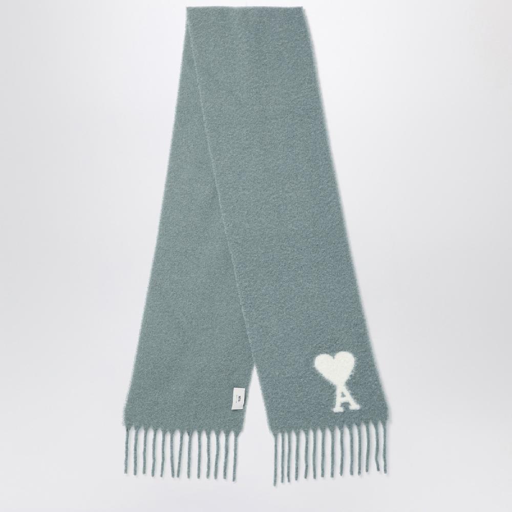 Ami Paris Sciarpa grigia chiara in misto alpaca Vendite Flash