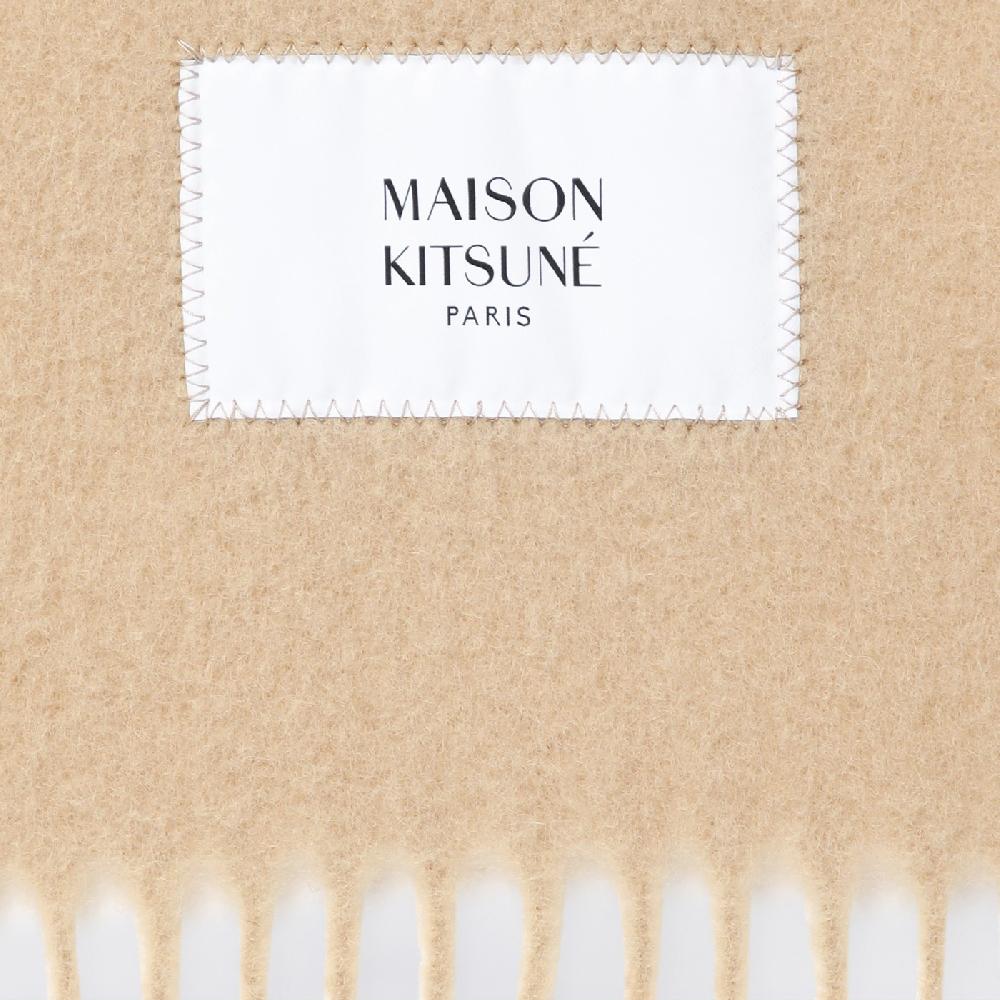 Maison Kitsunu00e9 Sciarpa beige chiara in misto lana Moda