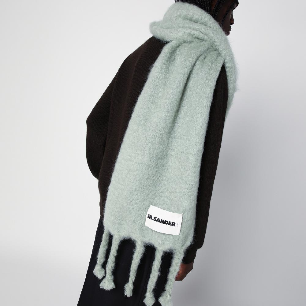Jil Sander Sciarpa verde chiara in misto mohair Italy