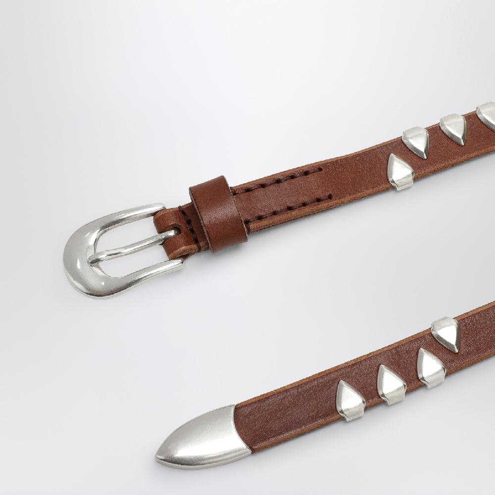 Cintura color nocciola in pelle con artigli Nuovo