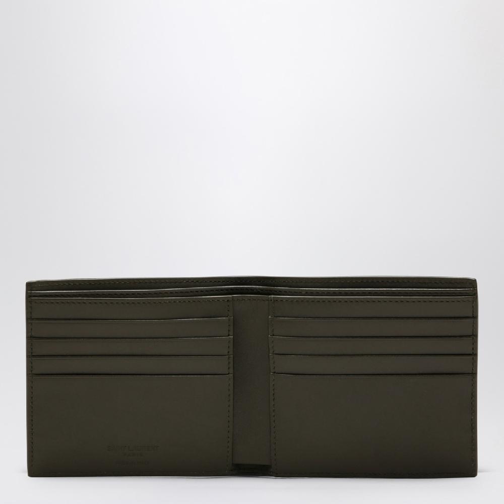 Saint Laurent Portafoglio bi-fold verde muschio in pelle Vendita
