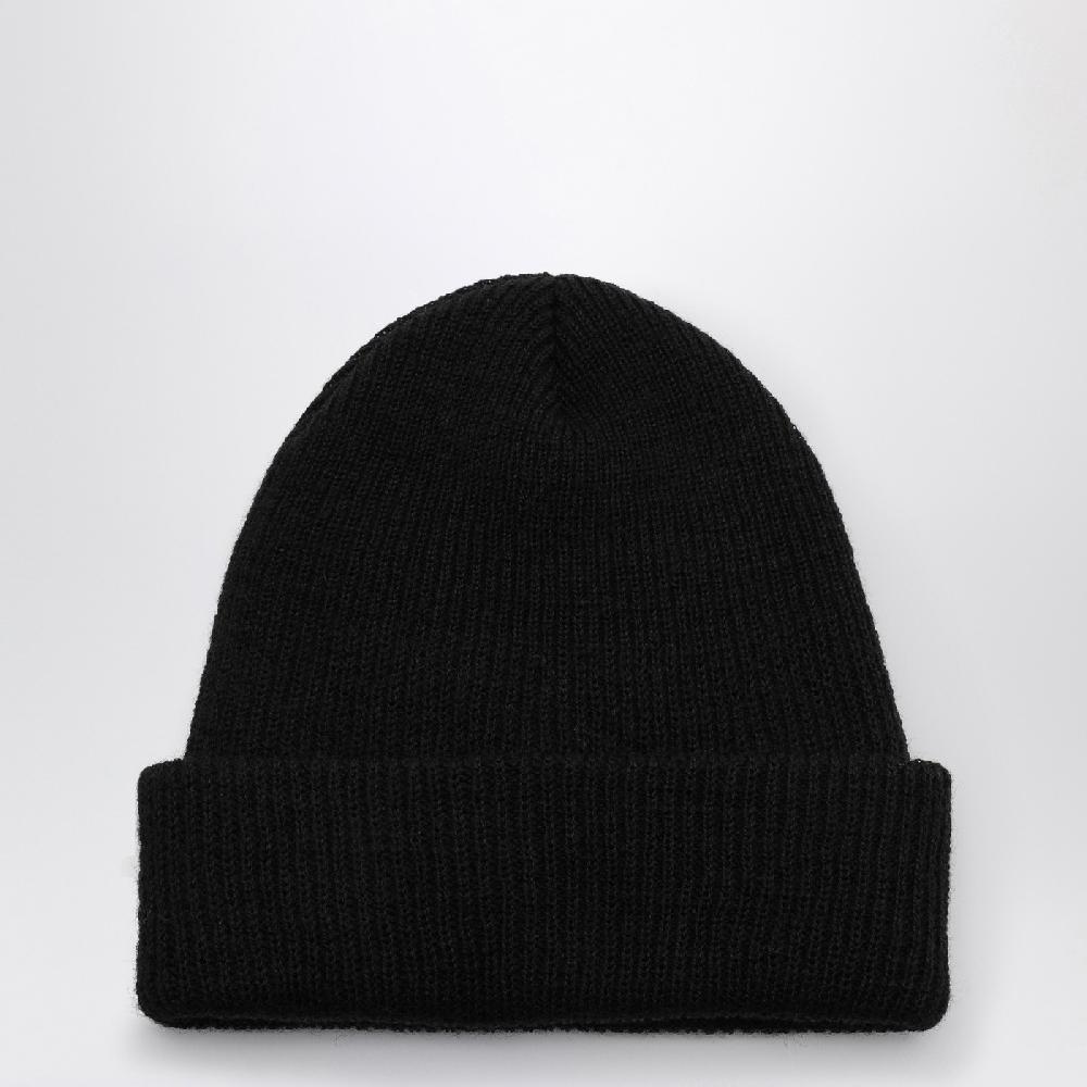 Off-Whiteu2122 Cuffia nera in lana con logo Pezzi Unici