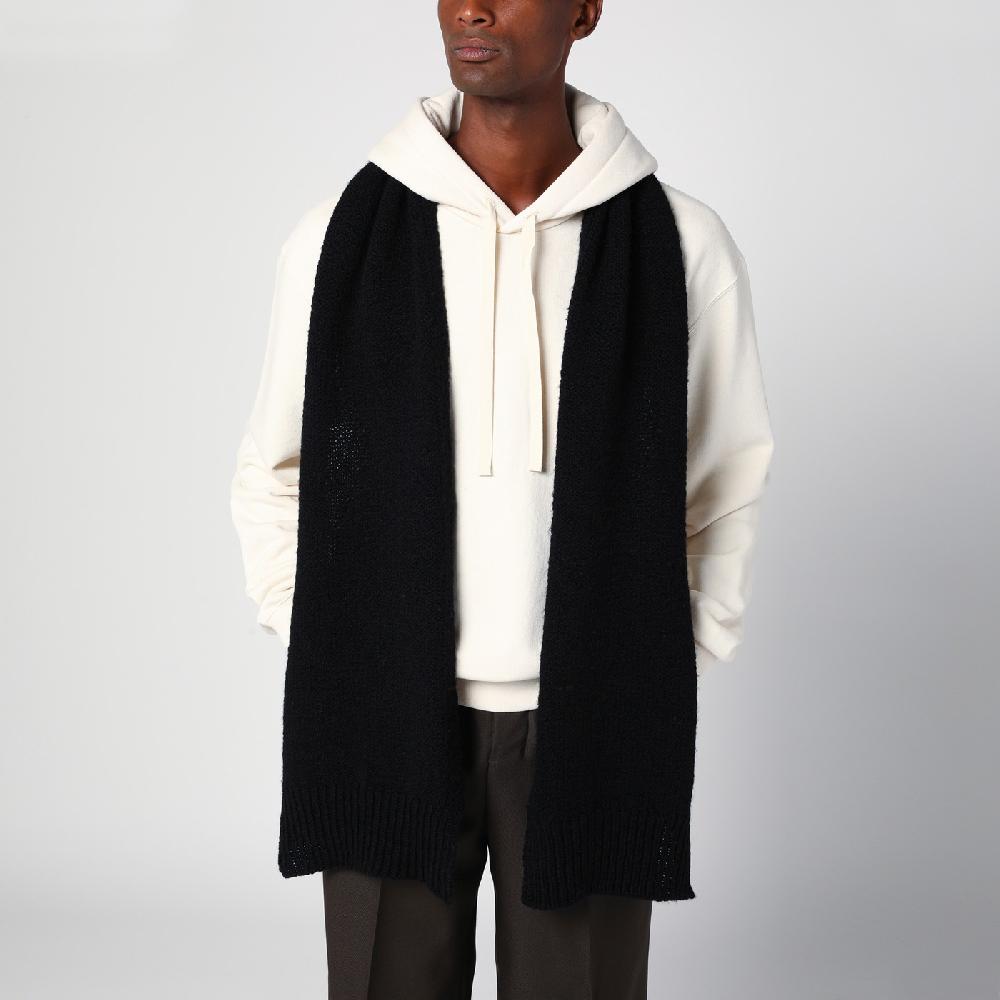 Jil Sander Sciarpa nera in lana Soddisfazione Garantita