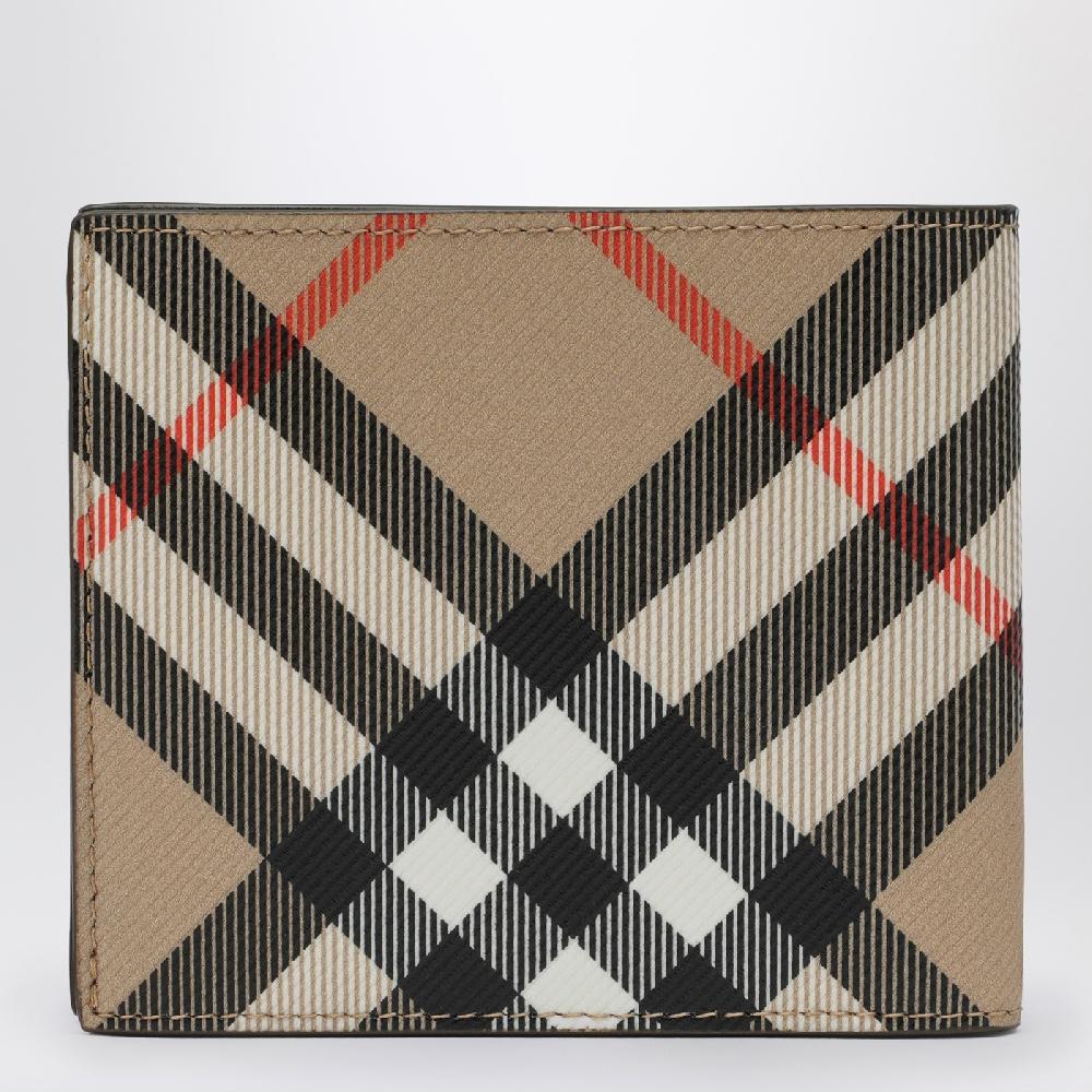Burberry Portafoglio a libro beige motivo Check Fino Al -60%