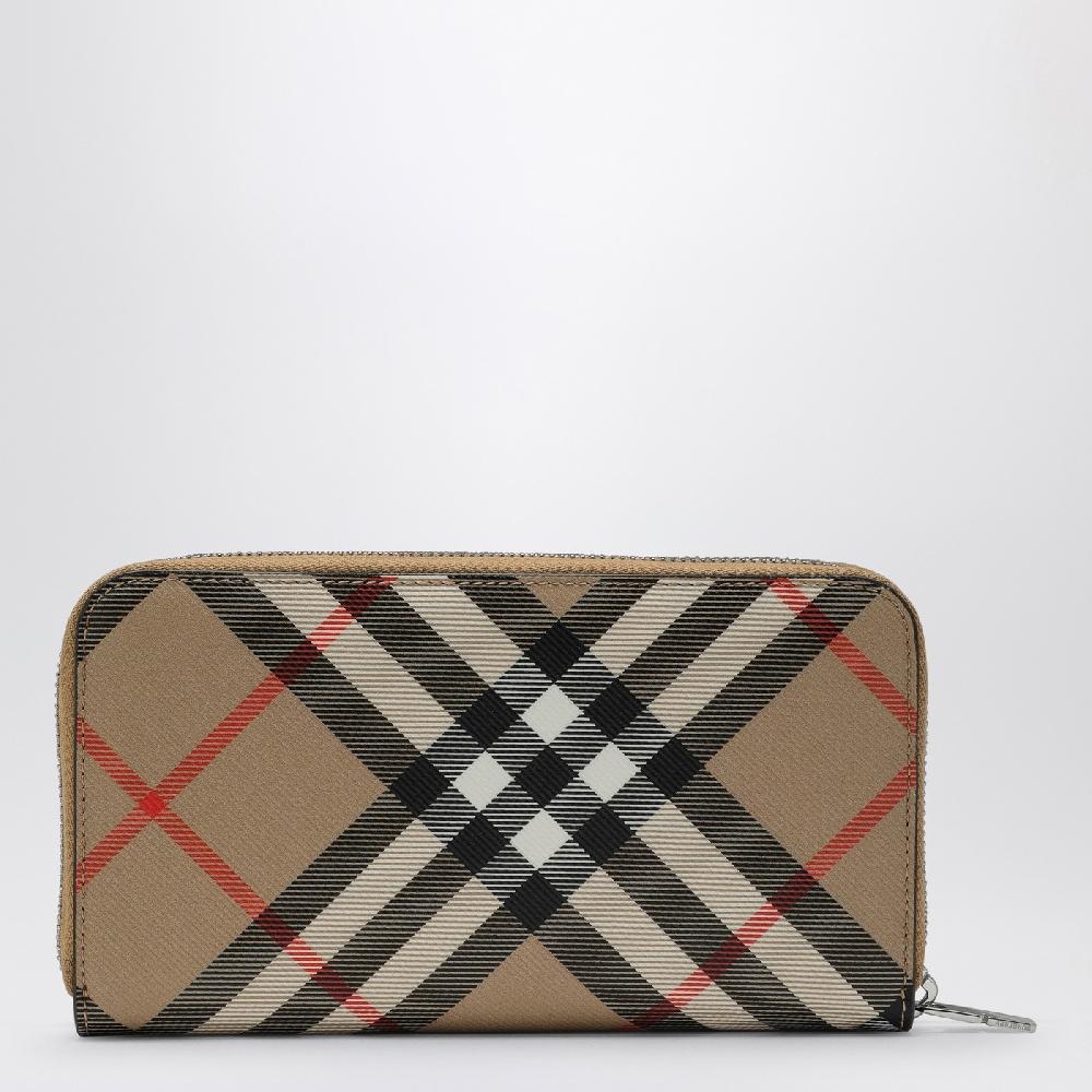 Burberry Portafoglio con zip beige motivo Check Shopping Online