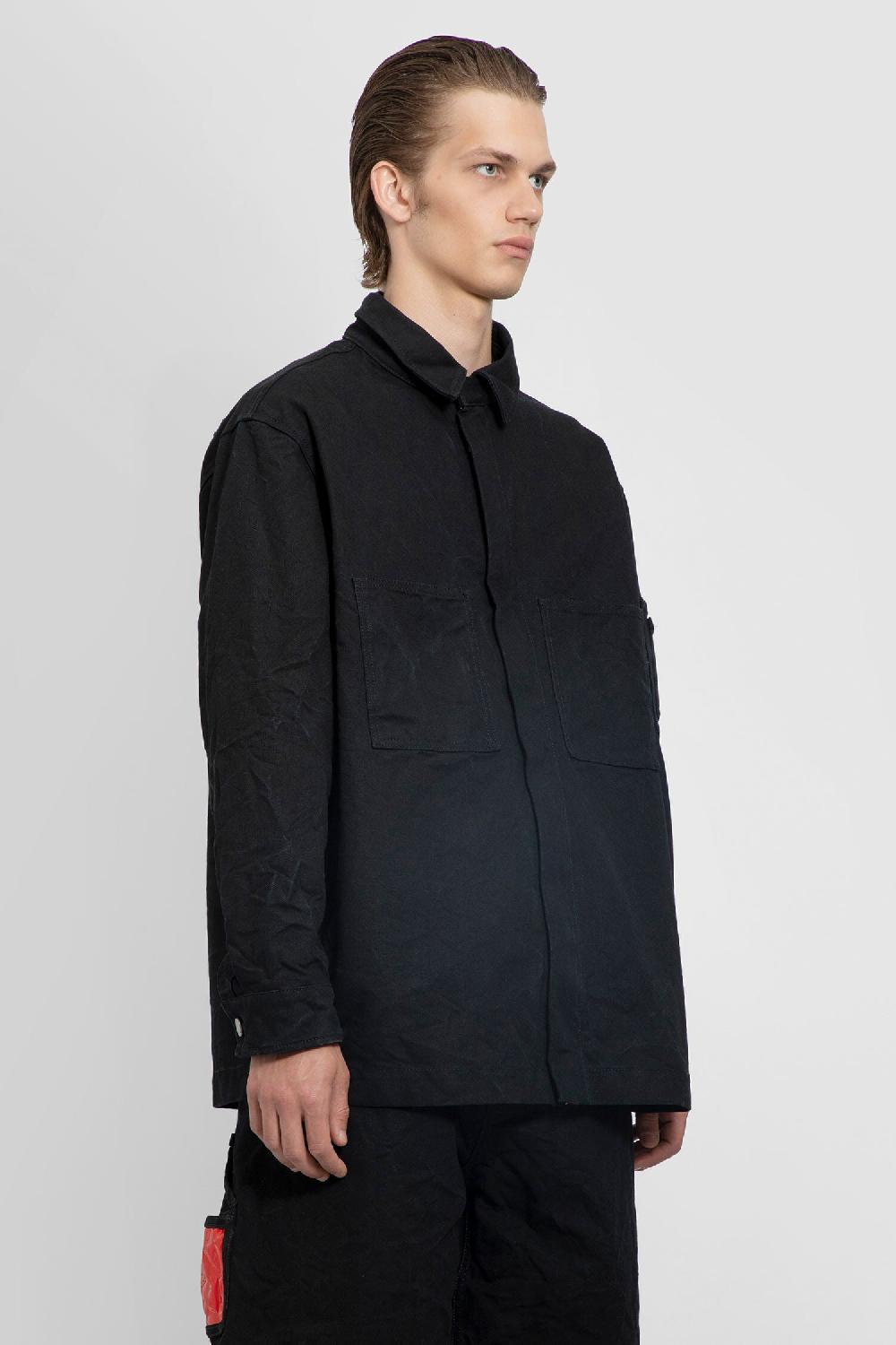 Antonioli 44 LABEL GROUP MAN BLACK SHIRTS Qualità Garantita