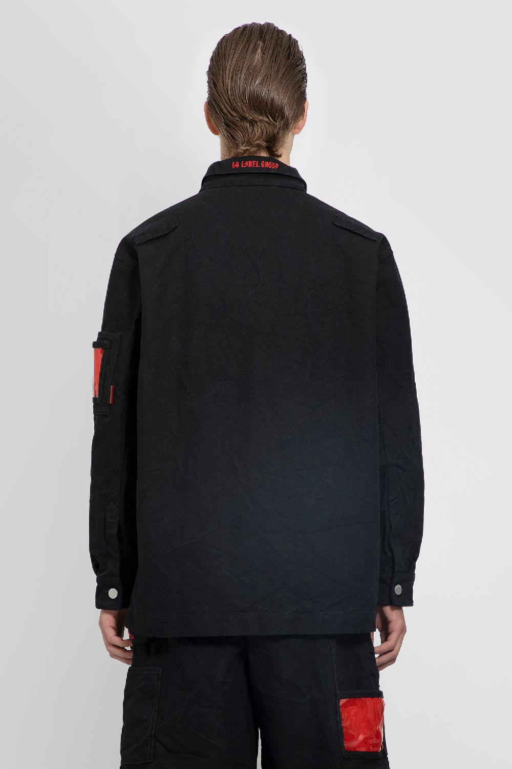 Antonioli 44 LABEL GROUP MAN BLACK SHIRTS Qualità Garantita