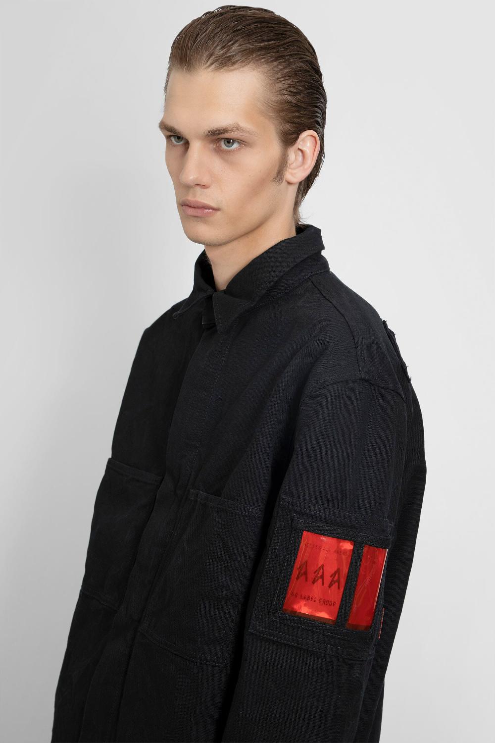 Antonioli 44 LABEL GROUP MAN BLACK SHIRTS Qualità Garantita