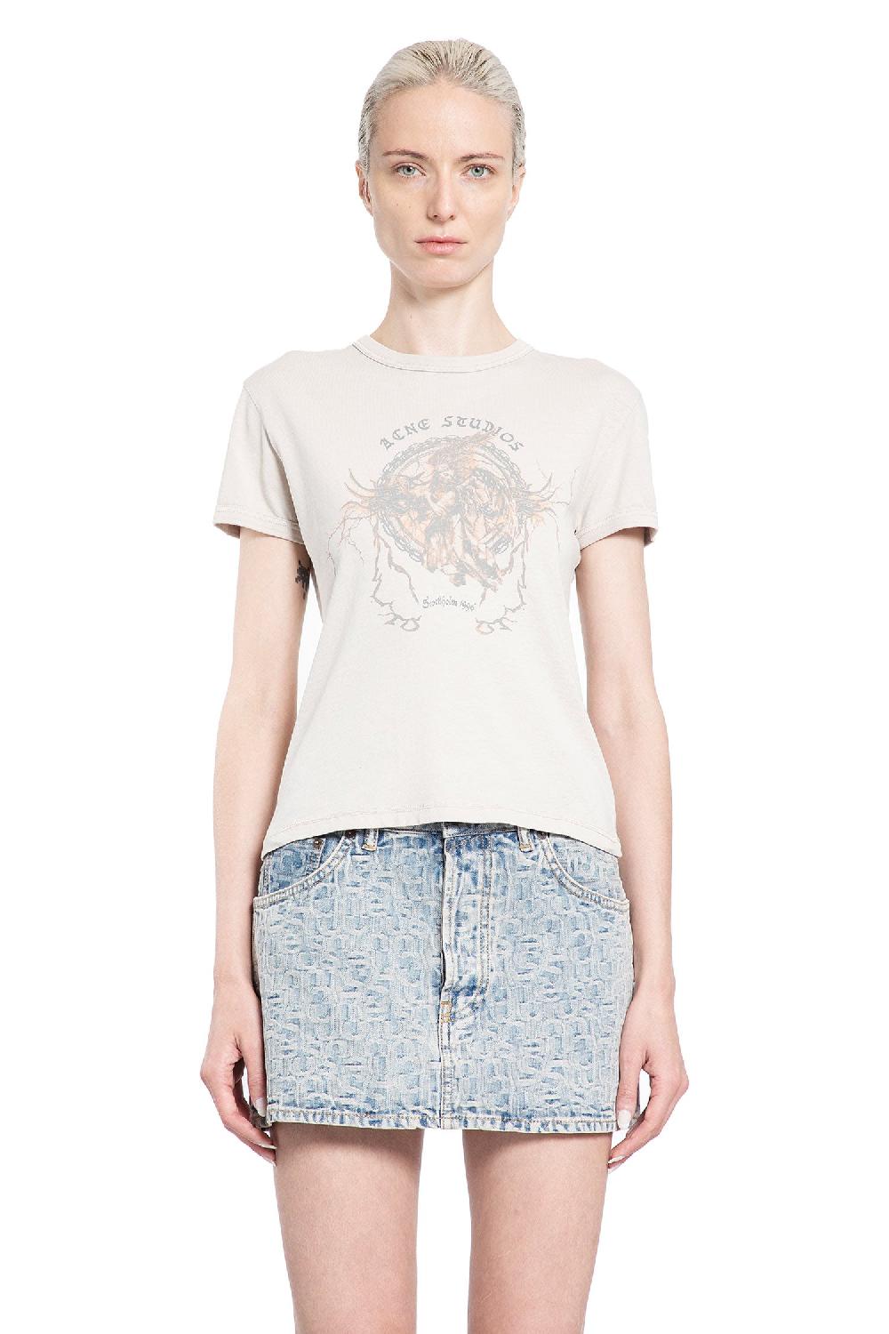 Antonioli ACNE STUDIOS WOMAN GREY T-SHIRTS & TANK TOPS Qualità
