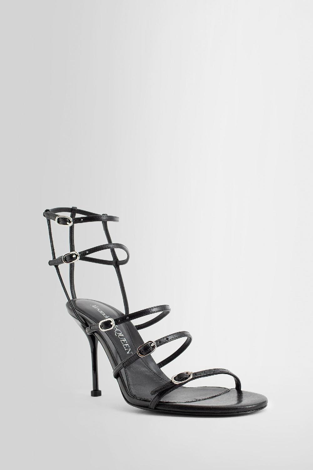 Antonioli ALEXANDER MCQUEEN WOMAN BLACK SANDALS & SLIDES 2025
