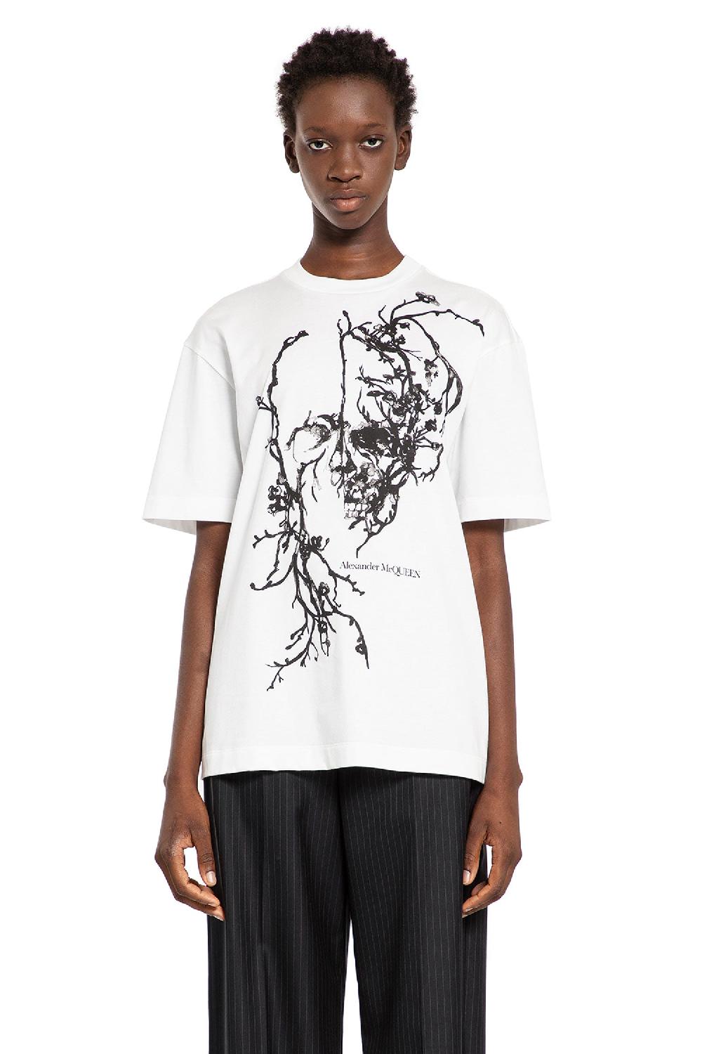 Antonioli ALEXANDER MCQUEEN WOMAN WHITE T-SHIRTS & TANK TOPS In Linea