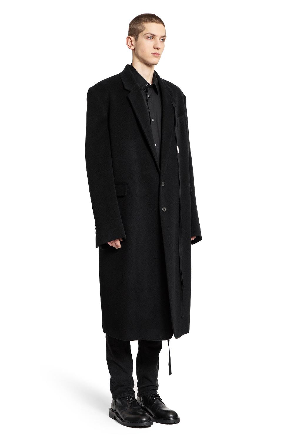 Antonioli ANN DEMEULEMEESTER MAN BLACK COATS Super sconto