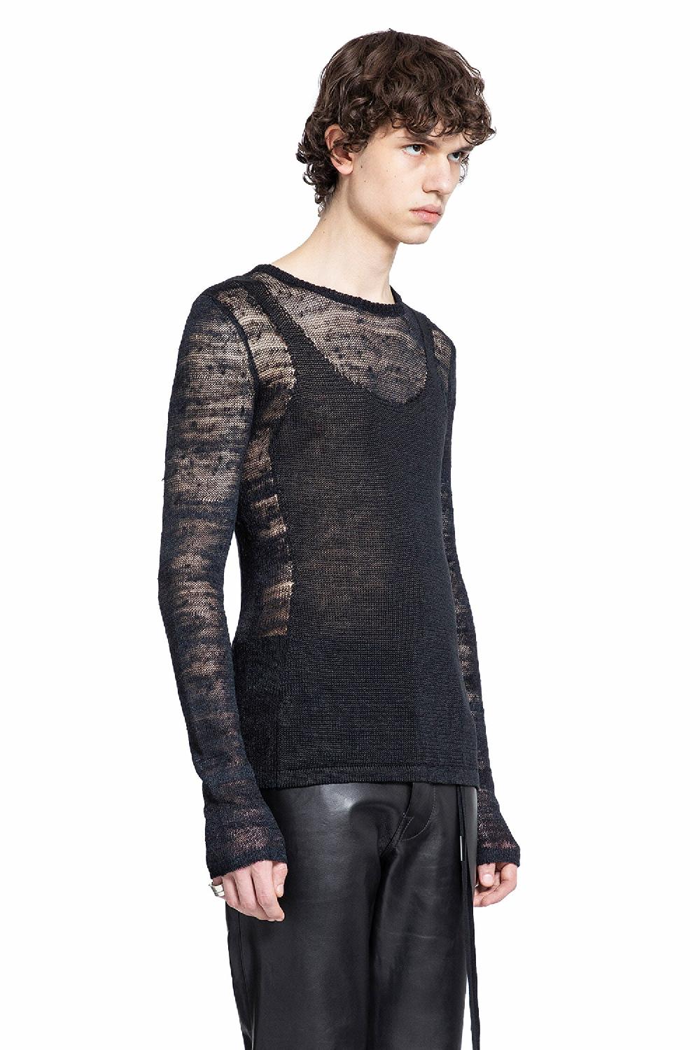 Antonioli ANN DEMEULEMEESTER MAN BLACK KNITWEAR Nuovo