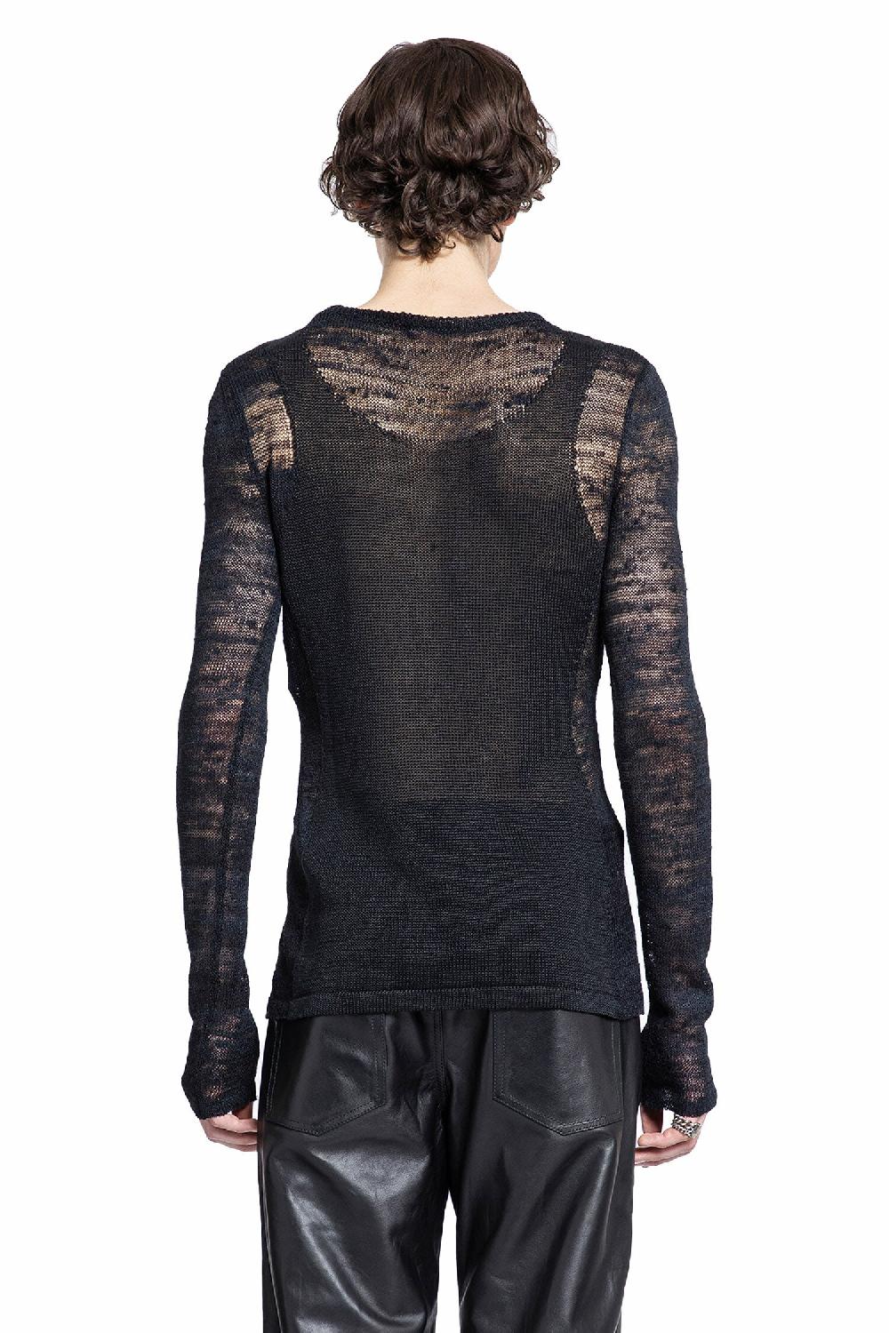 Antonioli ANN DEMEULEMEESTER MAN BLACK KNITWEAR Nuovo