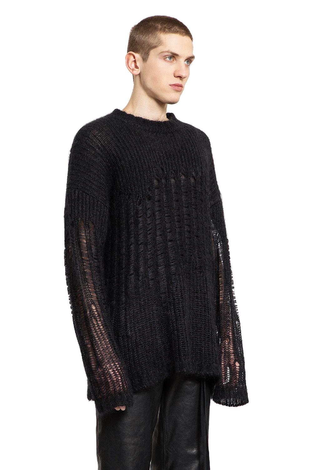 Antonioli ANN DEMEULEMEESTER MAN BLACK KNITWEAR Vendita