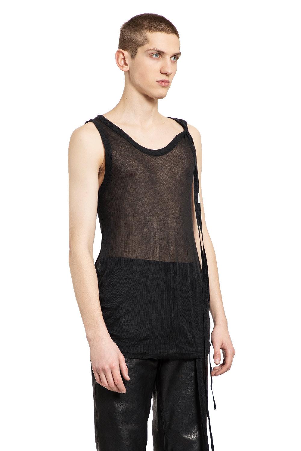 Antonioli ANN DEMEULEMEESTER MAN BLACK T-SHIRTS & TANK TOPS In Vendita