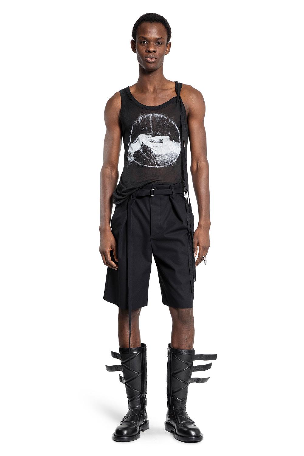 Antonioli ANN DEMEULEMEESTER MAN BLACK T-SHIRTS & TANK TOPS Vendita Calda