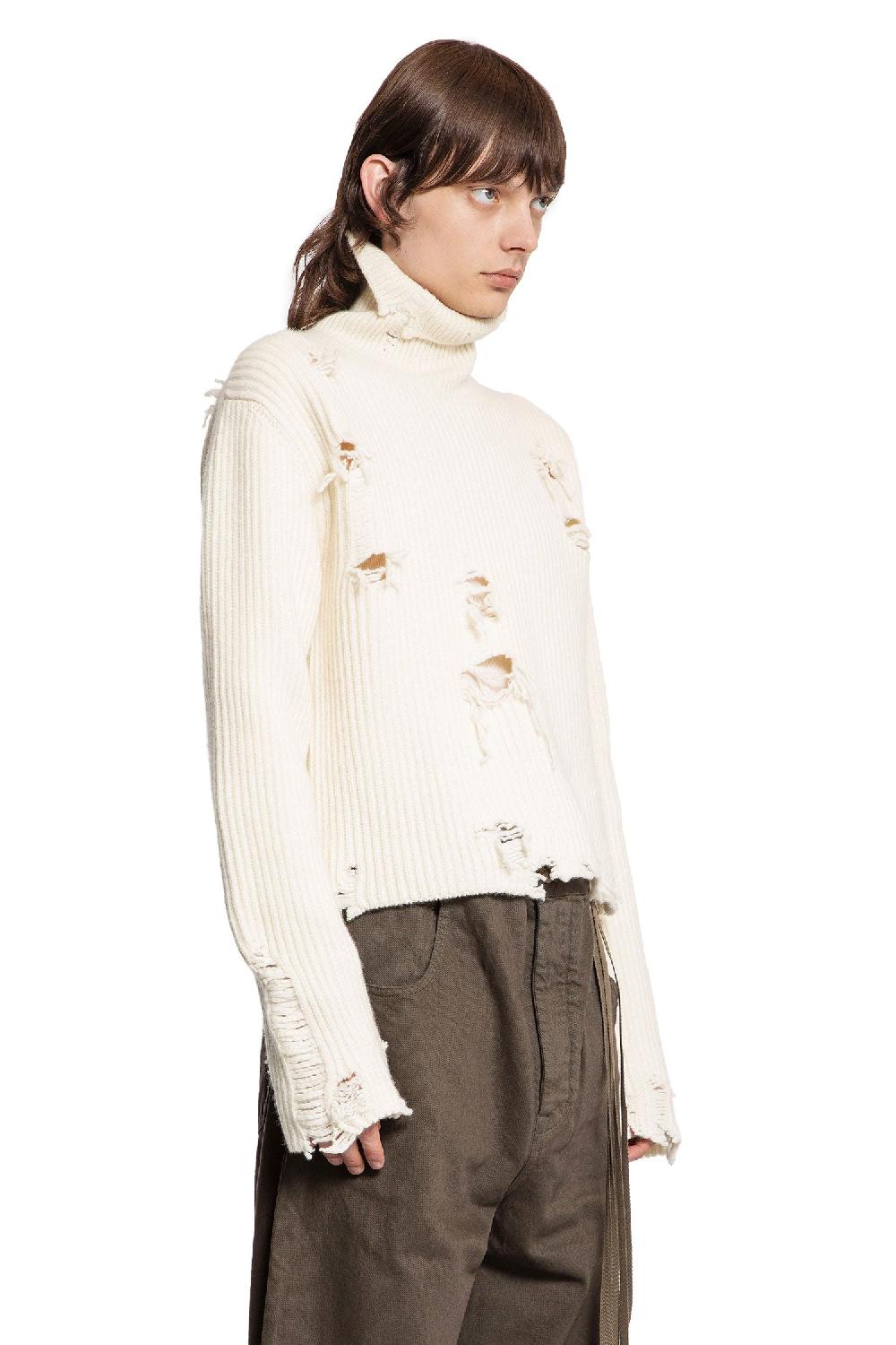 Antonioli ANN DEMEULEMEESTER MAN OFF-WHITE KNITWEAR Black Friday