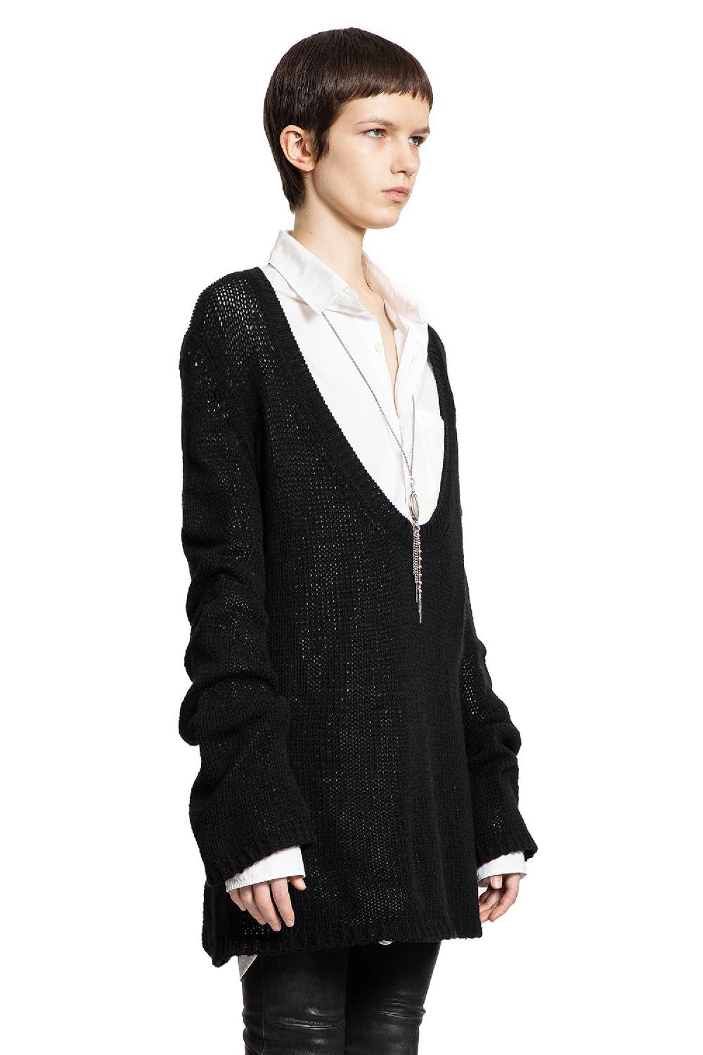 Antonioli ANN DEMEULEMEESTER WOMAN BLACK KNITWEAR Prezzo di fabbrica