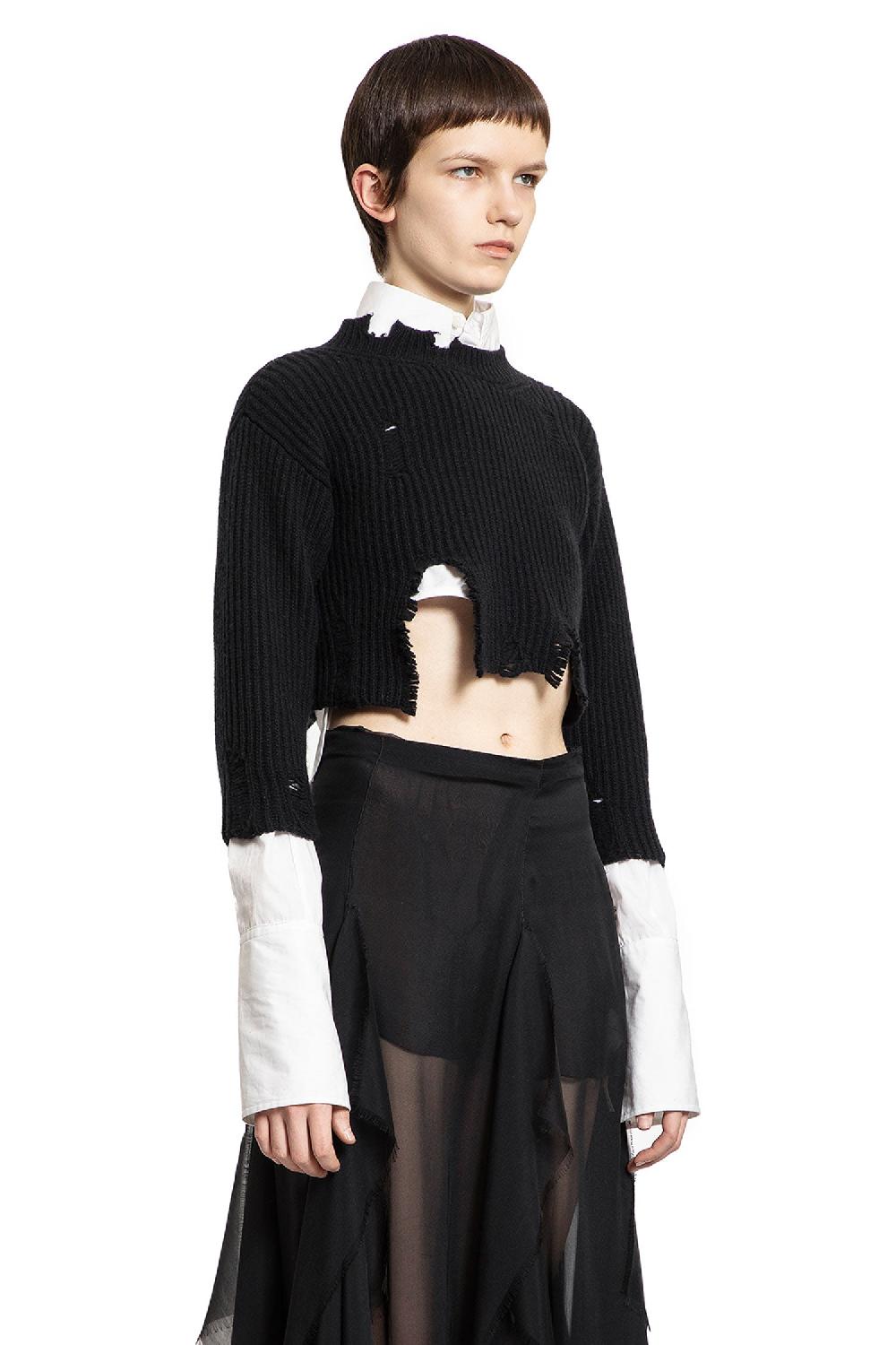 Antonioli ANN DEMEULEMEESTER WOMAN BLACK KNITWEAR Grande vendita