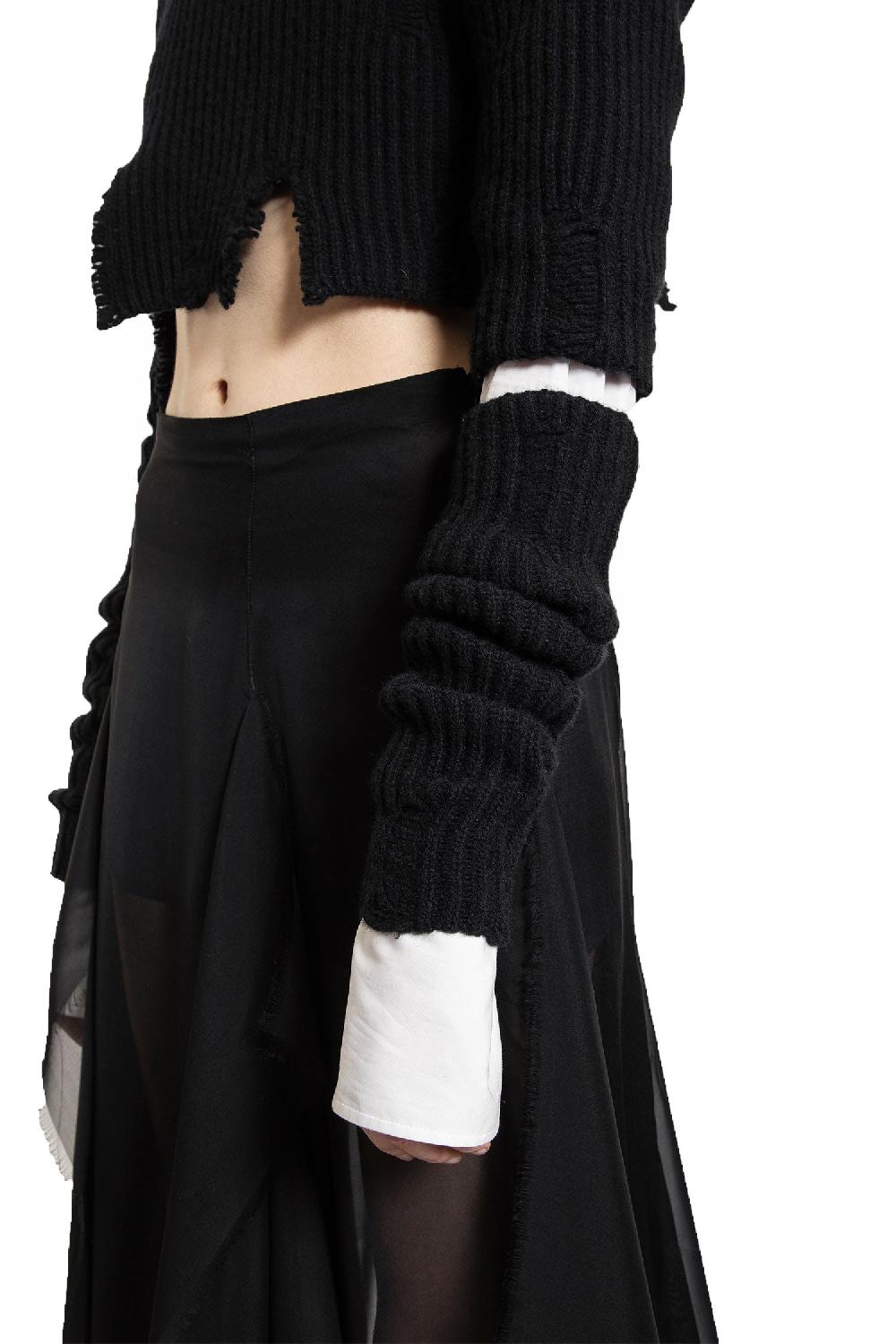 Antonioli ANN DEMEULEMEESTER WOMAN BLACK KNITWEAR Grande vendita