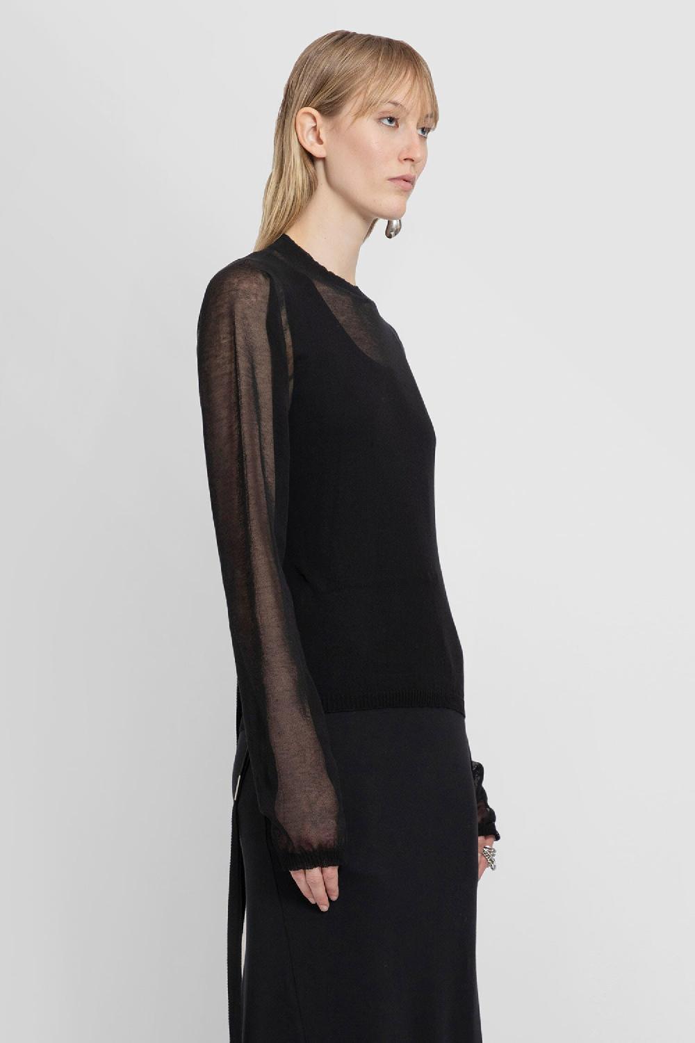 Antonioli ANN DEMEULEMEESTER WOMAN BLACK T-SHIRTS & TANK TOPS Liquidazione