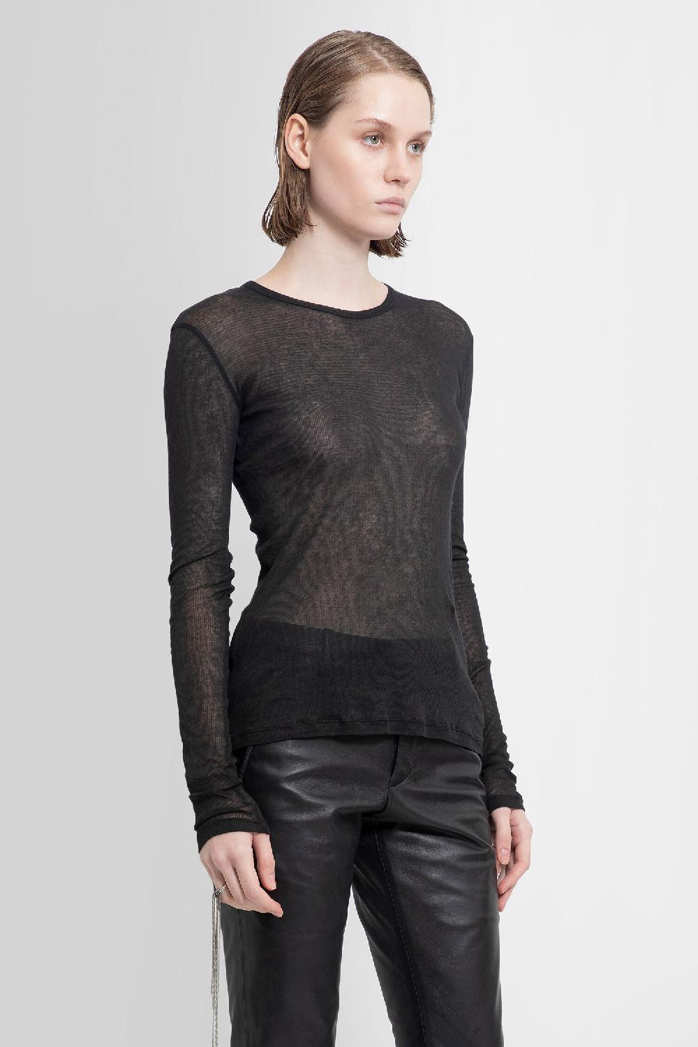 Antonioli ANN DEMEULEMEESTER WOMAN BLACK T-SHIRTS & TANK TOPS Offerte speciali