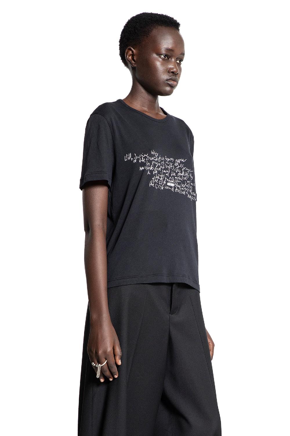 Antonioli ANN DEMEULEMEESTER WOMAN BLACK T-SHIRTS & TANK TOPS Prezzo basso