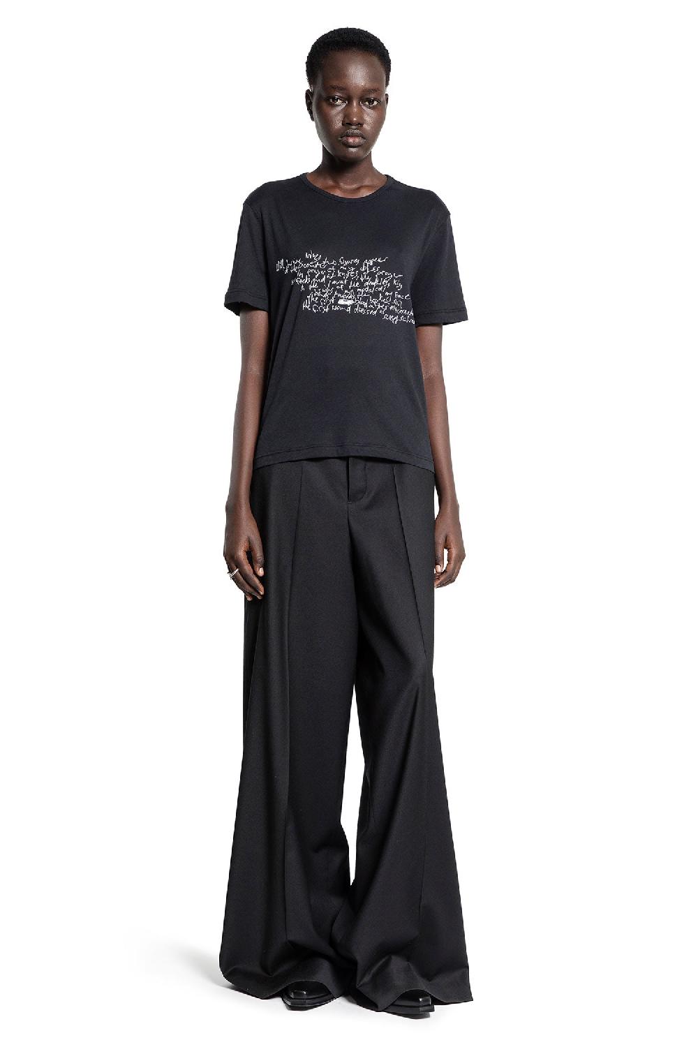 Antonioli ANN DEMEULEMEESTER WOMAN BLACK T-SHIRTS & TANK TOPS Prezzo basso