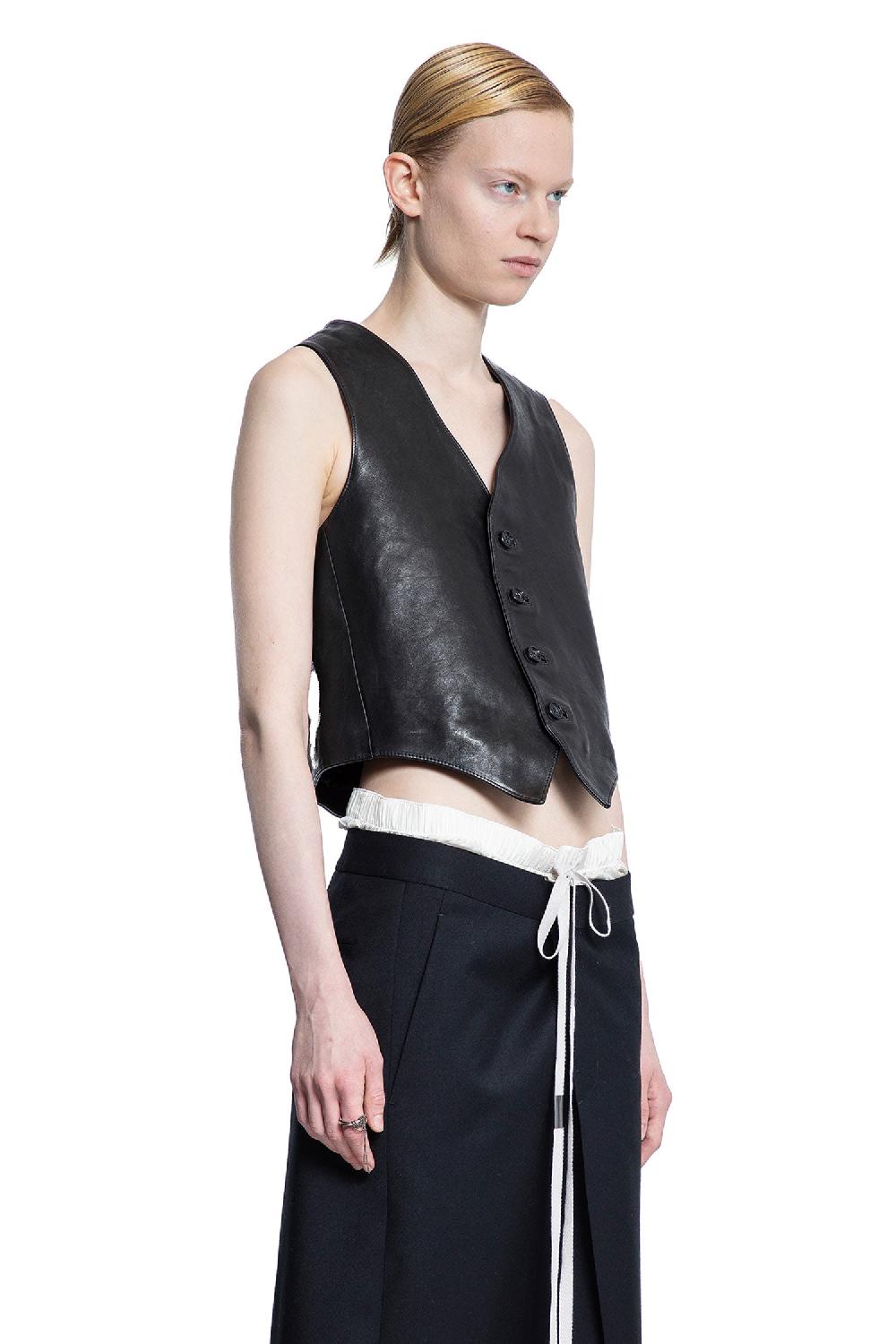 Antonioli ANN DEMEULEMEESTER WOMAN BLACK VESTS Super sconto