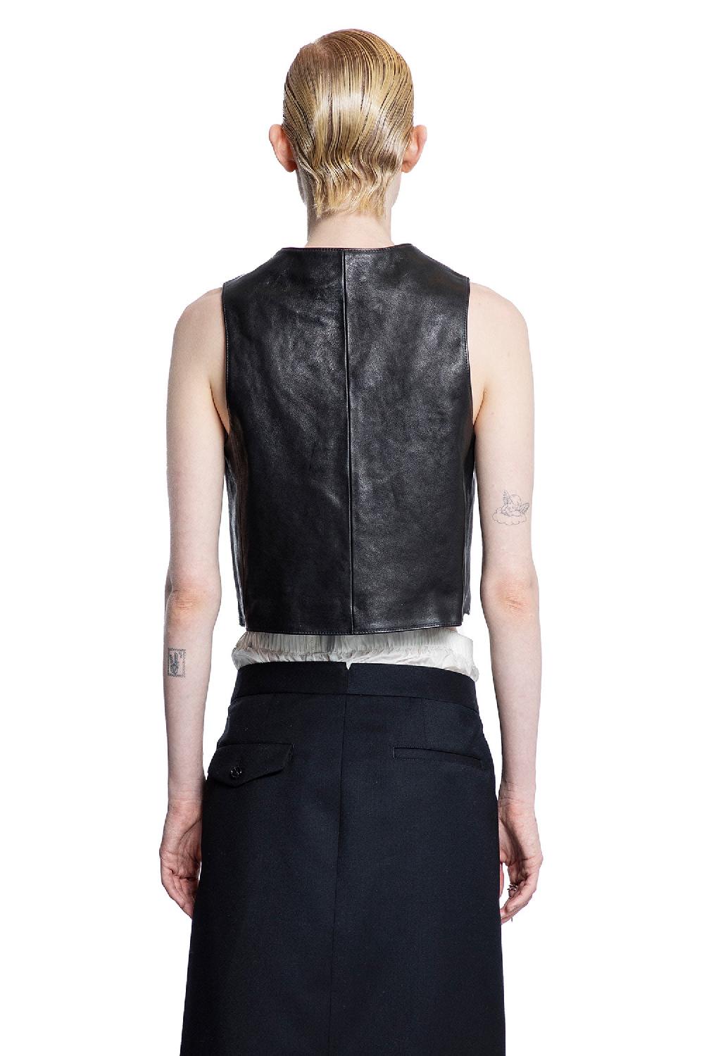 Antonioli ANN DEMEULEMEESTER WOMAN BLACK VESTS Super sconto