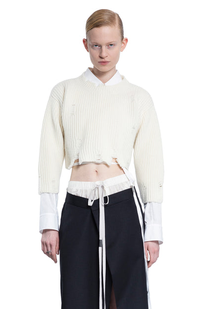 Antonioli ANN DEMEULEMEESTER WOMAN OFF-WHITE KNITWEAR Sconti questo mese