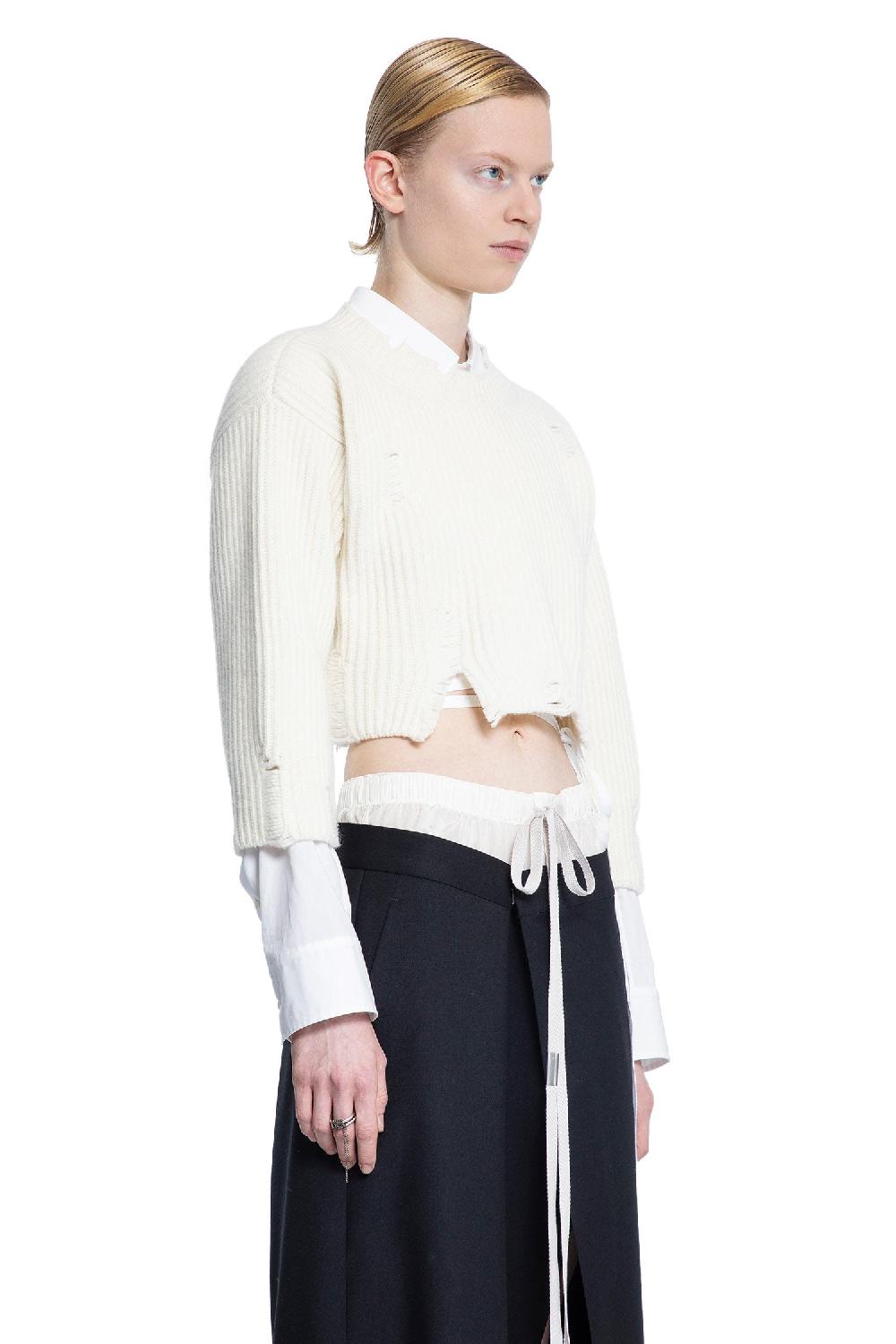 Antonioli ANN DEMEULEMEESTER WOMAN OFF-WHITE KNITWEAR Sconti questo mese