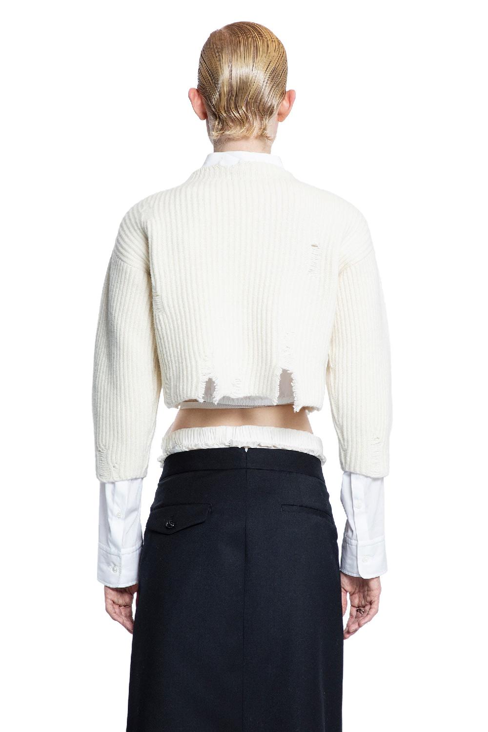 Antonioli ANN DEMEULEMEESTER WOMAN OFF-WHITE KNITWEAR Sconti questo mese
